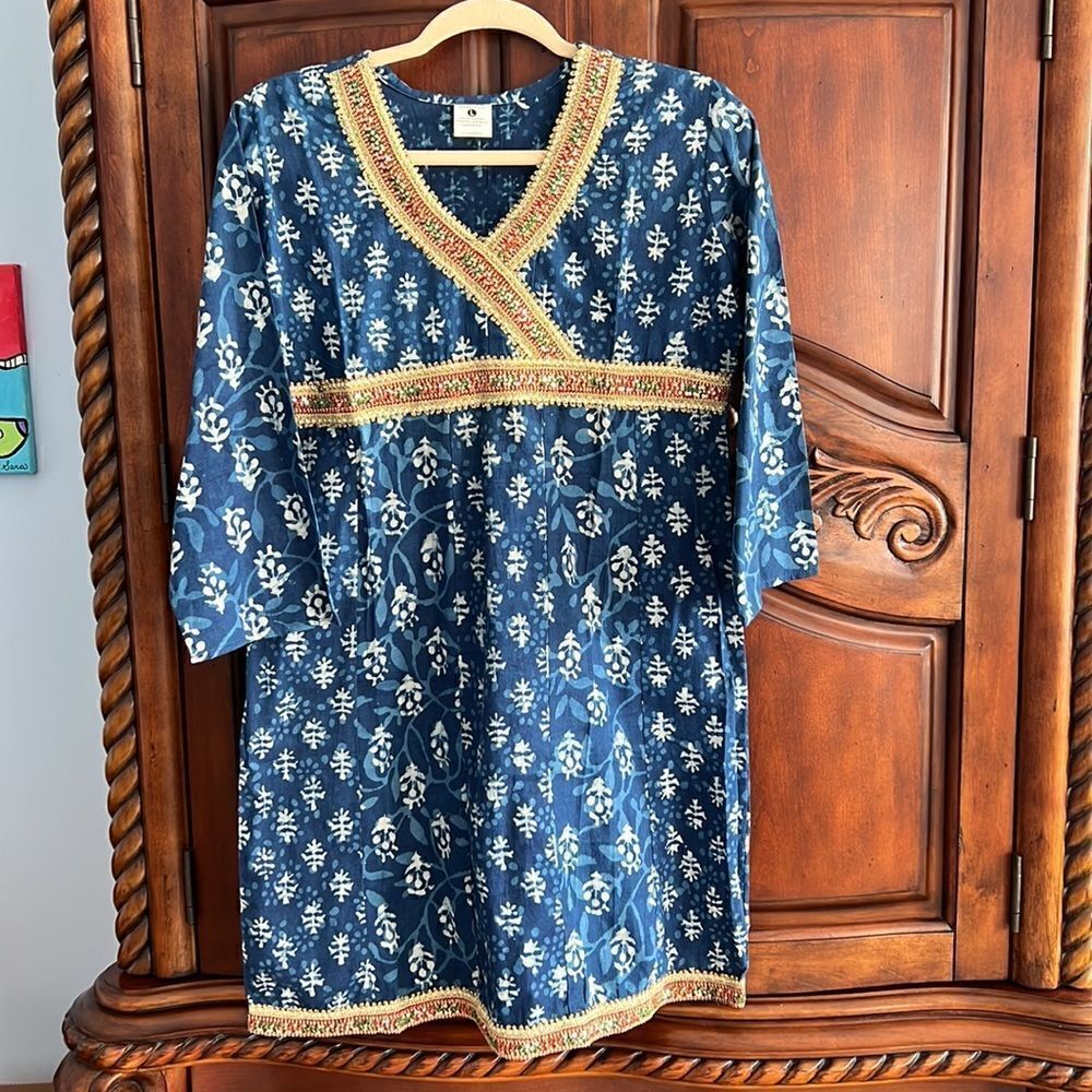 Embellished cotton tunic – size large. NWOT - Picture 3 of 7